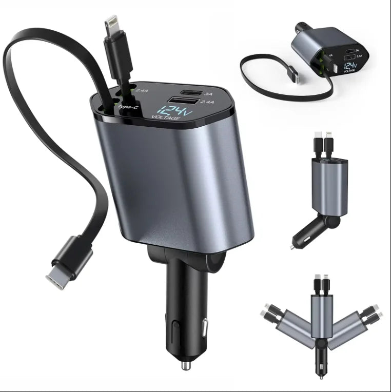 Car 4 in 1 Retractable Charger